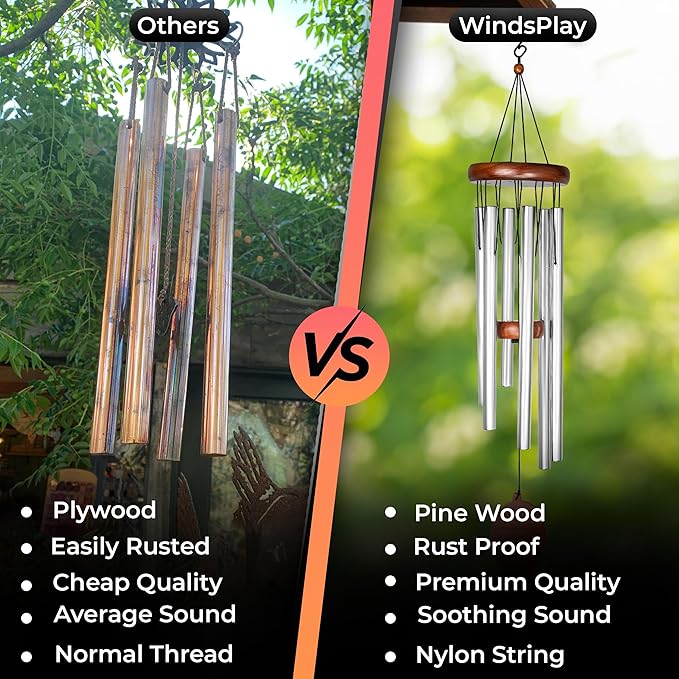 Best Memorial Wind Chimes for Outside - 32.5" Sympathy Wind Chimes Memorial Gifts for Loss of Loved One - in Remembrance Gifts - Best Bereavement Gift Idea for Loss of Loved One - Unique Funeral Gift