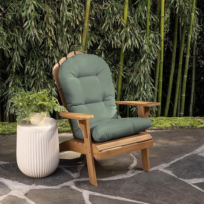 Arden earthFIBER Outdoor Adirondack Cushion, 21.5 x 48, Water Repellent, Fade Resistant, Cushion for Adirondacks or Rocking Chairs 21.5 x 48, Sage Green Texture