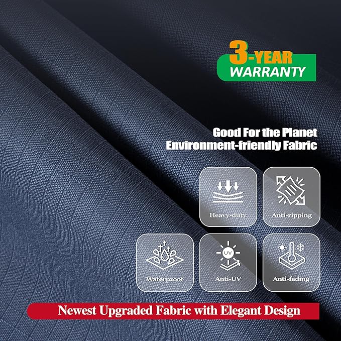 F&J Outdoors Patio Chair Covers, Heavy Duty Waterproof UV Resistant Outdoor Stackable Chair High Back Chair Cover, Grey, 27" W x 34" D x 41" H