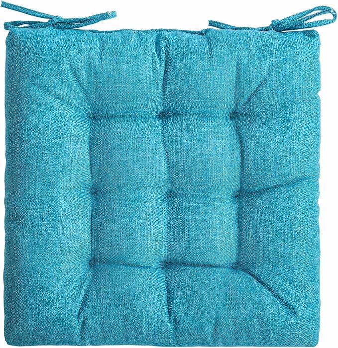 SQUARE MOON 4 Pack Chair Cushions, Seat Cushions, Chair Pads, Chair Mat for Indoor, Outdoor Dining Chair, Kitchen Chairs, Dining Room Chairs (16" × 16" × 4 Pack, Light Blue)