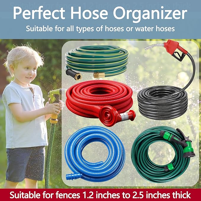 Adnee 2 Pack Garden Hose Holder - Heavy Duty Wall Mount Hose Hanger - Adjustable Hose Reel Hose Hooks for Water Hose Storage and Extension Cords