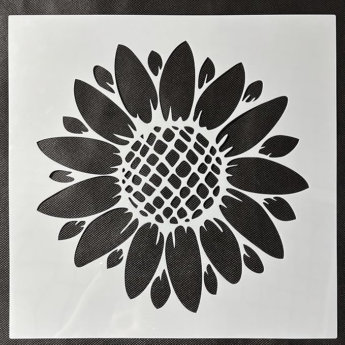 Large Flower Stencils Set, 12 x 12 Inch, 10 Pieces, DIY Art Templates for Walls, Wood, Fabric, Garden