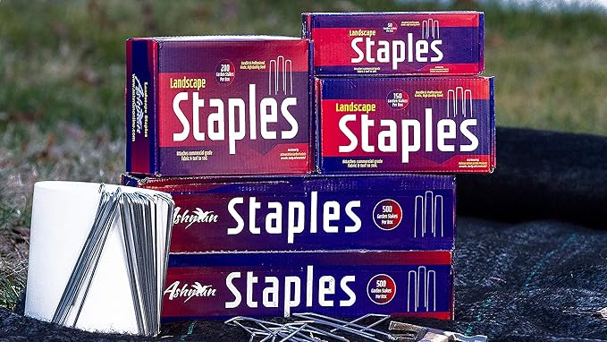 Ashman 200 Pack Galvanized Garden Stakes Landscape Staples and Fence Stake Sod Staples - Heavy Duty & Anti Rust Zinc Coated.