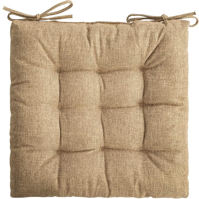 SQUARE MOON 4 Pack Chair Cushions, Seat Cushions, Chair Pads, Chair Mat for Indoor, Outdoor Dining Chair, Kitchen Chairs, Dining Room Chairs (16" × 16" × 4 Pack, Brown)