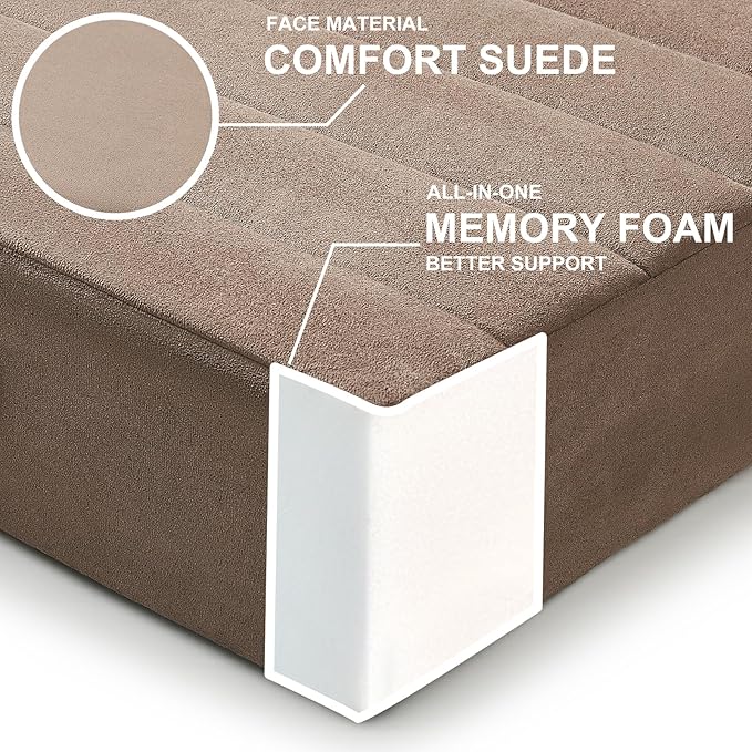 22 inches Floor Pillow for Adults - Large Meditation Cushion with Thick Foam & Soft Tufted Cover - Premium Outdoor Square Floor Cushion Seat - Yoga Pillows for Sitting On Floor - Coffee