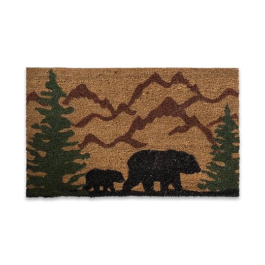 DII Animal Collection Natural Coir Doormat, 17x29, Bear Country