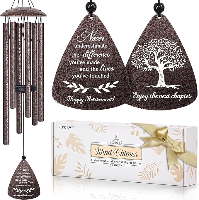 Retirement Gift for Woman Men, 32" Wind Chimes Retired Gifts, 2026 Happy Retirement Gifts for Women Coworker Colleague Boss Teachers Nurses Friends, Going Away Gift Ideas Retirement Decorations