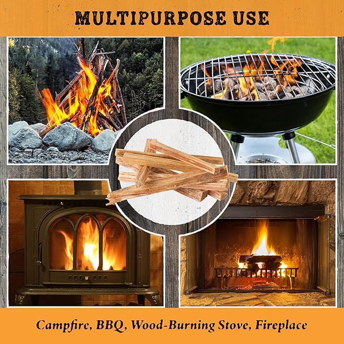 Fatwood Fire Starter Sticks 25lb Box - Indoor or Outdoor 100% All Natural Pine Fire Starters for Campfires, Fireplace, Firepit, Wood Stove, or BBQ Grill - Kindling Wood Firewood Lighter by Pure Garden