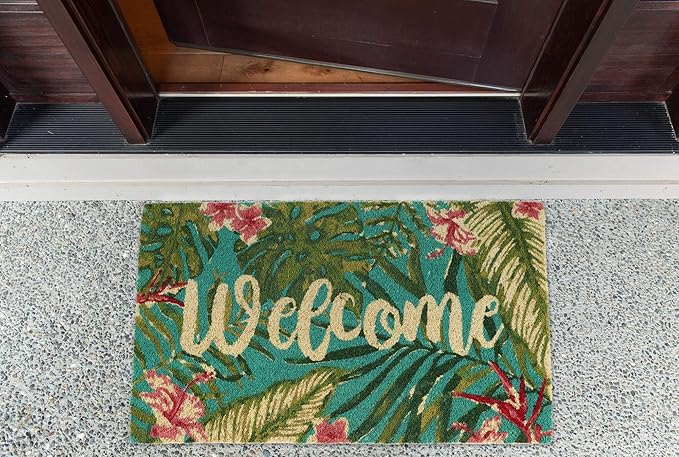 DII Natural Coir Doormat Outdoor Welcome Mat, 17x29, Tropical
