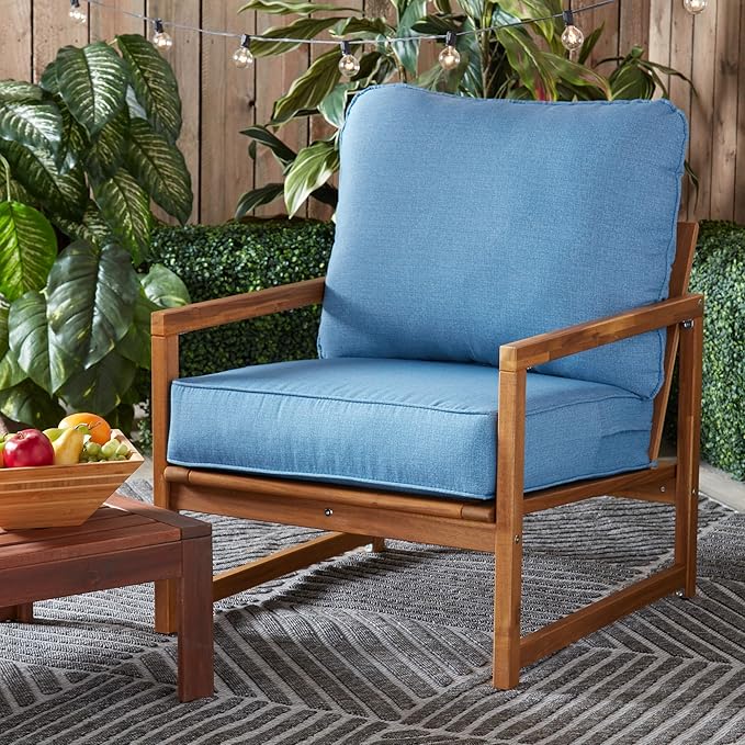 Greendale Home Fashions Outdoor Reversible 2-Piece Deep Seat Cushion Set, Blue Heather