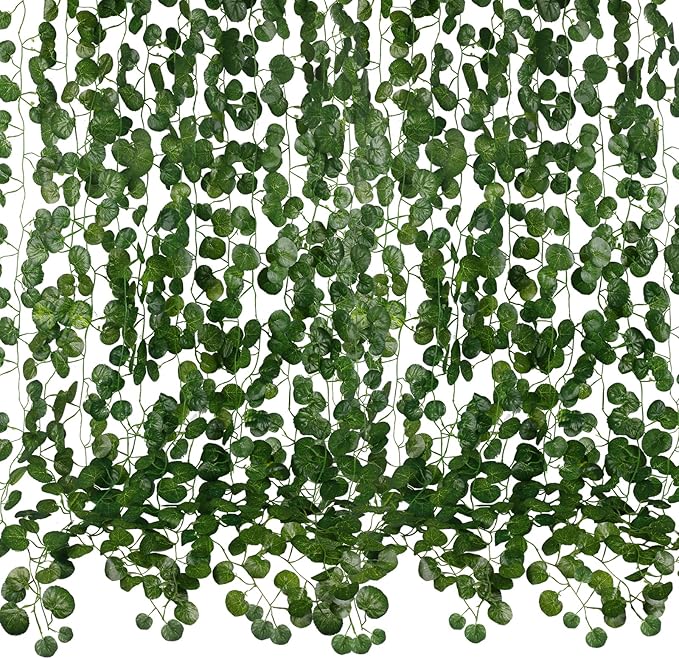 24 Pack 168 Ft Fake Vines for Room Decoration Greenery Garland Artificial Hanging Plants Faux Green Leaves Wall Vine for Bedroom Ceiling Cottage Core Wedding Garden Party Decor