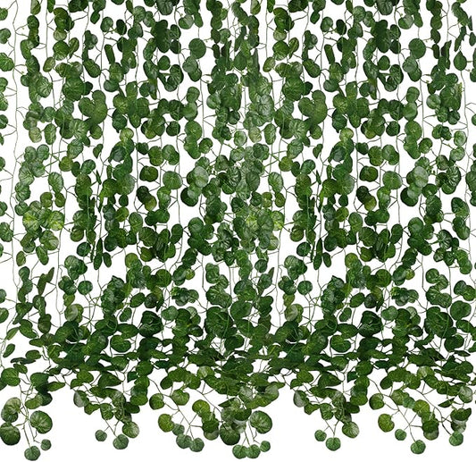 24 Pack 168 Ft Fake Vines for Room Decoration Greenery Garland Artificial Hanging Plants Faux Green Leaves Wall Vine for Bedroom Ceiling Cottage Core Wedding Garden Party Decor