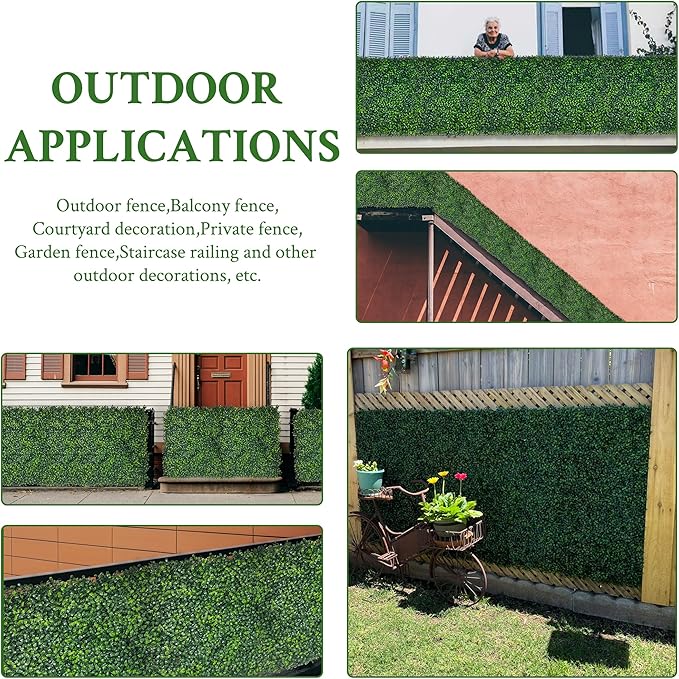 Artificial Ivy Privacy Fence Screen: 72"x 144" (72 SQFT) 4-Layer Leaf UV-Anti Faux Greenery Boxwood Backdrop Ivy Vine Leaf Panels for Outdoor, Indoor, Garden, Backyard and Decor