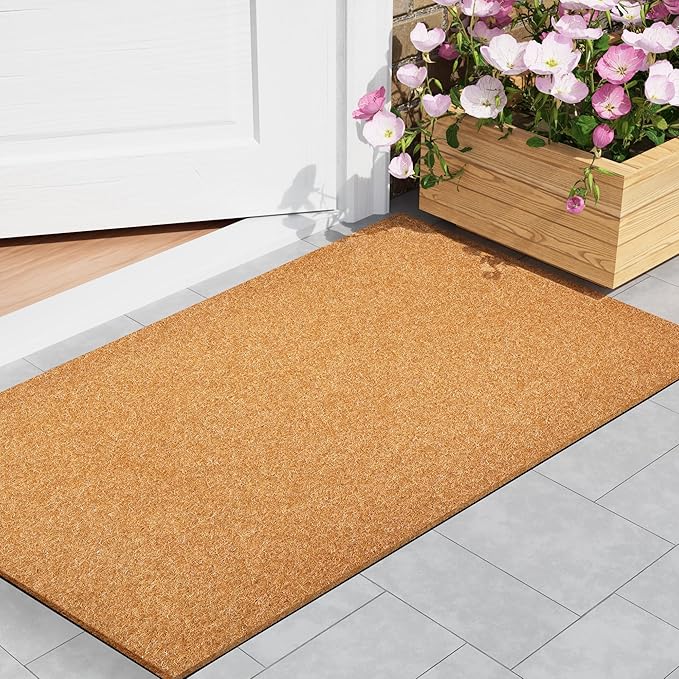 Door Mat Welcome Outdoor Mat: Artificial Coir Doormat for Indoor Outdoor Outside Home Entrance - Front Door Mat Non-Slip Backing Washable Fall Mat for Porch Entryway Floor Decor (Blank, 24"x 36")