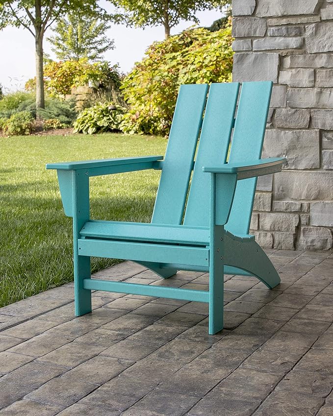 POLYWOOD AD420LI Modern Adirondack Chair, Lime