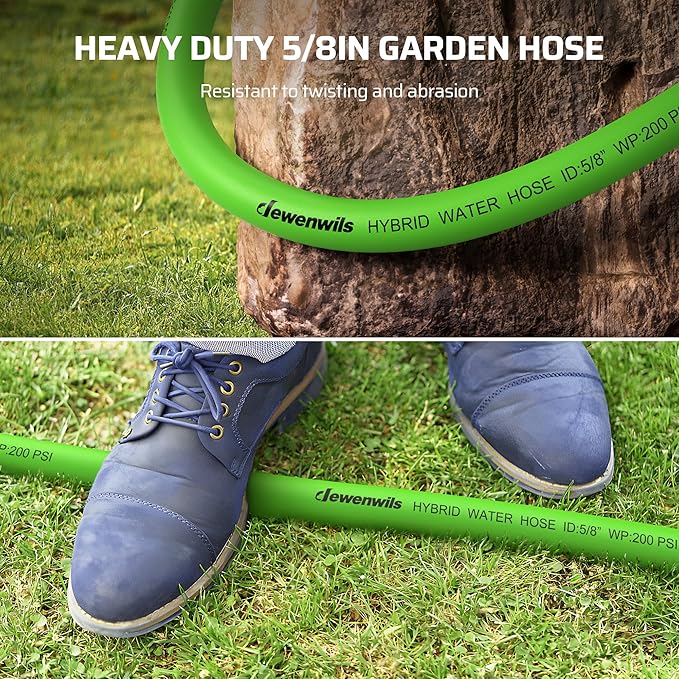 DEWENWILS Garden Hose 5 ft x 5/8", Water Hose with Swivel Handle, Heavy Duty, Lightweight, Flexible Hose for Plants, Car, Yard, 3/4 Inch Solid Fittings, Drinking Water Safe