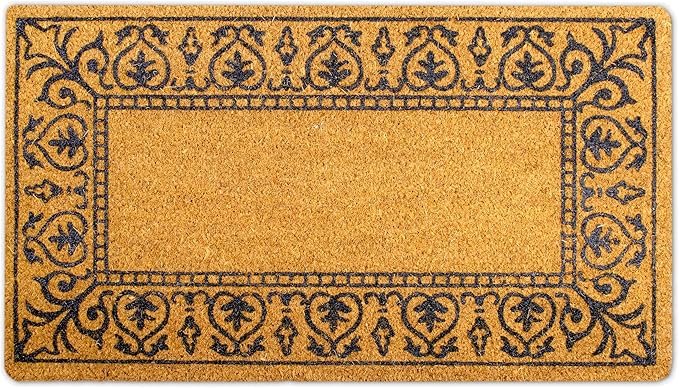 Coir Doormat 16"x27.5", Classic: Door Mat, Welcome Mat, Funny Pattern for Indoor & Outdoor Entrances