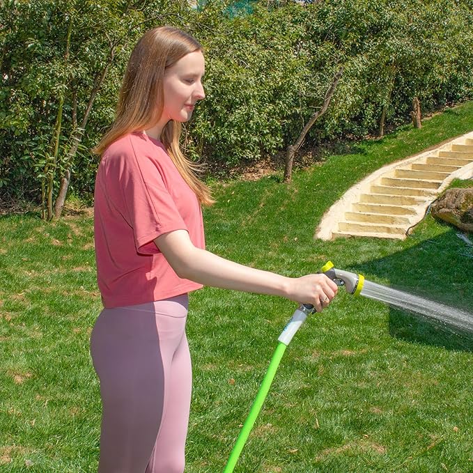 Fevone 100 ft Kink Free Garden Hose, All Weather Flexible, Heavy-Duty & Durable, Leak-Free Connection