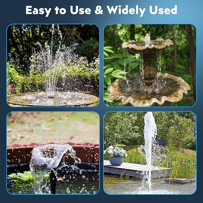 Biling Solar Pond Filter for Small Pond, 8W Solar Water Fountain with 3600mAh Battery, Clean Water Creat Water Features for Outdoor Pond Water Feature, Work Stable in Daytime