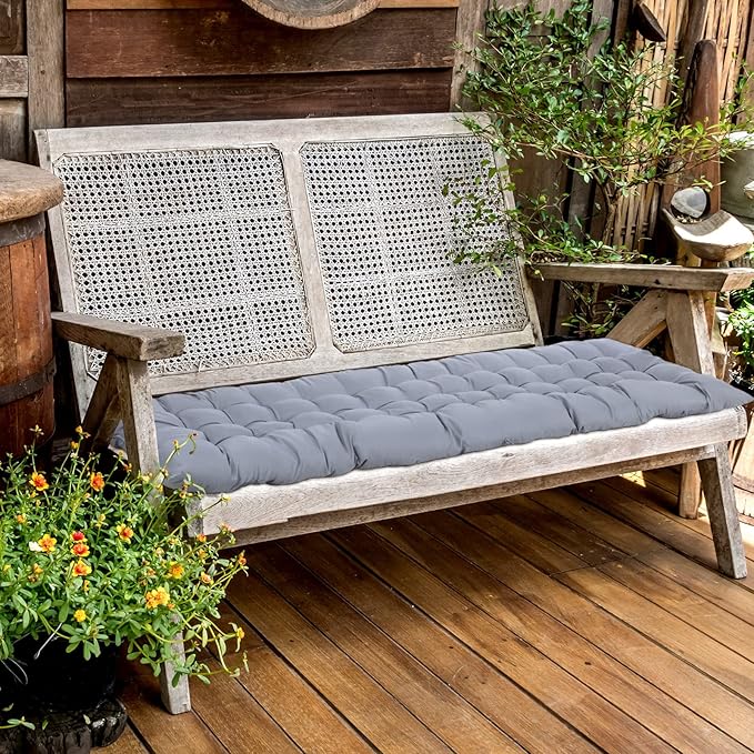 Bucherry 67 x 19 Inch Chaise Lounge Cushions Soft Lounge Chair Cushion Gravity Chair Cushion Sofa Lawn Furniture Cushion Pad with 6 Tie for Outdoor Indoor Patio Home Without Headrest (Gray,2 Pcs)