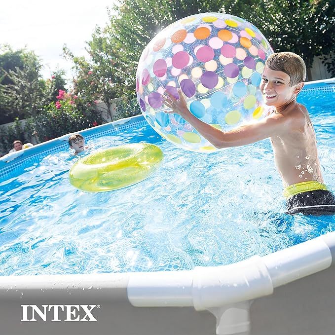 Intex Prism Frame 12 Foot x 30 Inch Round Above Ground Outdoor Swimming Pool Set for Backyards with 530 GPH Filter Pump and Steel Frame Pool Ladder