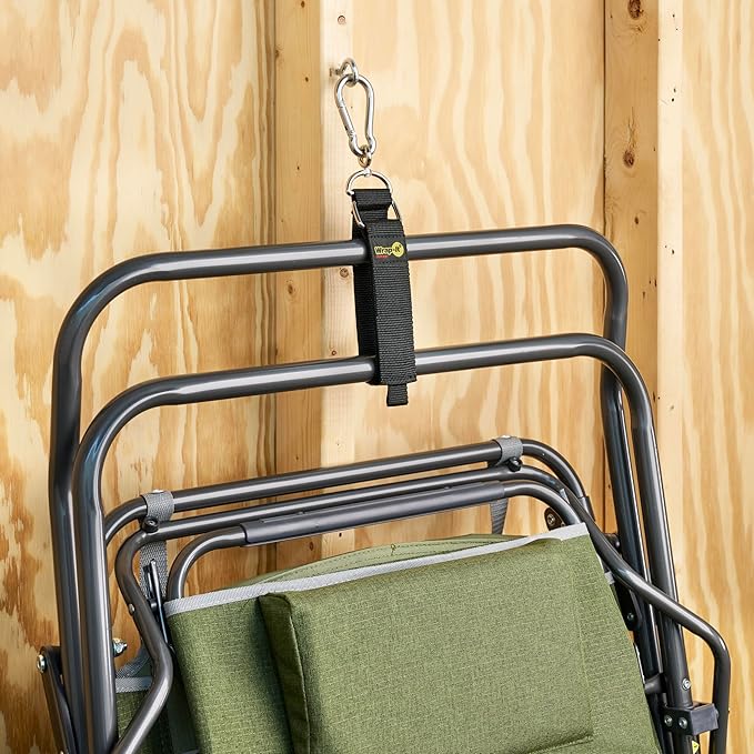 Hook 'n Hang Wrap-It Storage Straps - 18" (2-Pack) Blaze Orange - Hose and Extension Cord Storage Accessories for Garage Organizing