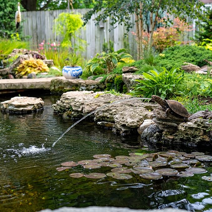 Aquascape Turtle On Log Spitter Fountain for Pond and Garden, 78371