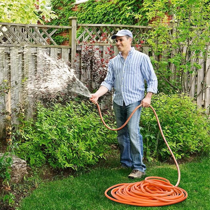 Garden Hose 50 ft x 5/8", Heavy Duty Water Hose 50 ft, Lightweight Water Hose with Handle,3/4" Male to Female Fittings, Burst 600 PSI