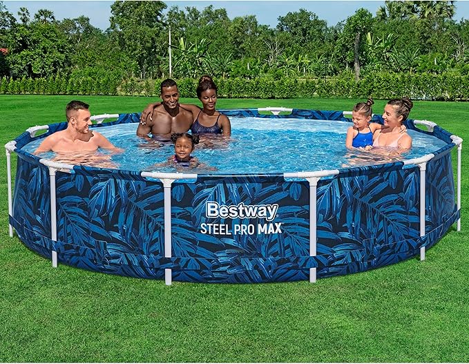Bestway: Steel Pro MAX - Round Swimming Pool Set - 12' x 30" Tropical - Above Ground, Tritech Construction, Filter Pump, Steel Frame, Click-Assembly