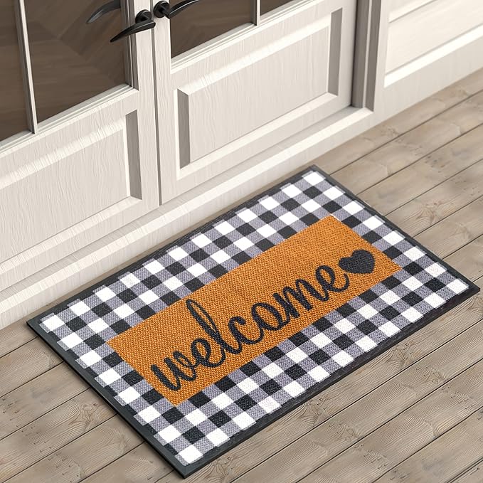 ubdyo Sturdy Welcome Mat - Extra Durable Door Mat - Dirt Trapping Front Doormat Outside Entrance - Welcome Matt Outdoor - Non Slip Backing Doormat, Patio Outdoor, Porch - Large 36'' x 24''