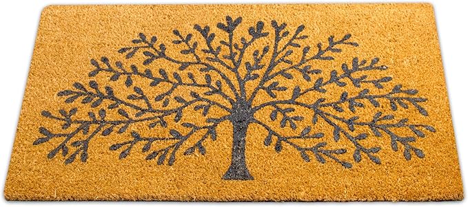 Coir Doormat, 16''x27.5'', Tree of Life, Outdoor Indoor Welcome Mat for Home Entrance