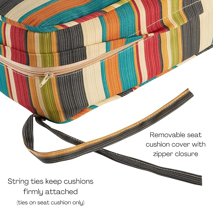 Greendale Home Fashions Outdoor Reversible 2-Piece Deep Seat Cushion Set, Adobe Stripe