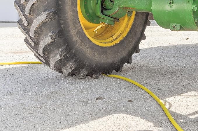 Dramm ColorStorm Premium Rubber Garden Hose, No Kink, Leak Proof Water Hose, Male Female Fittings, Made in USA, Hot & Cold Resistant, 518 Burst PSI, Yellow, 5/8"x50'