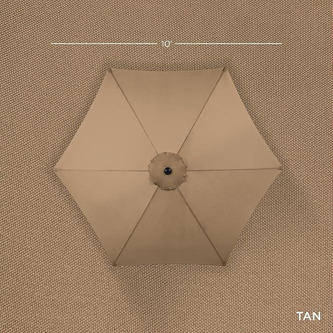 Best Choice Products 10ft Outdoor Steel Polyester Market Patio Umbrella w/Crank, Easy Push Button, Tilt, Table Compatible