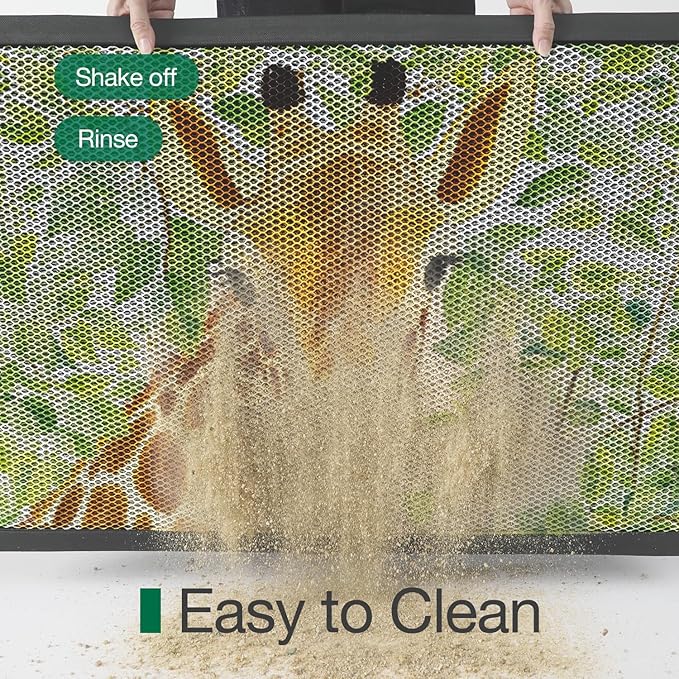 LUMI Outside Door Mat 24x36, Non Slip Rubber Backing Doormat, Low Profile Easy Clean Entrance Mats for Front Back Door Entryway Porch Garage, Giraffe