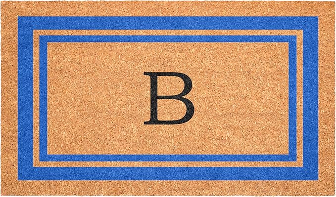Calloway Mills 152972436B Blue Border 24" x 36" Monogram Doormat (Letter B)