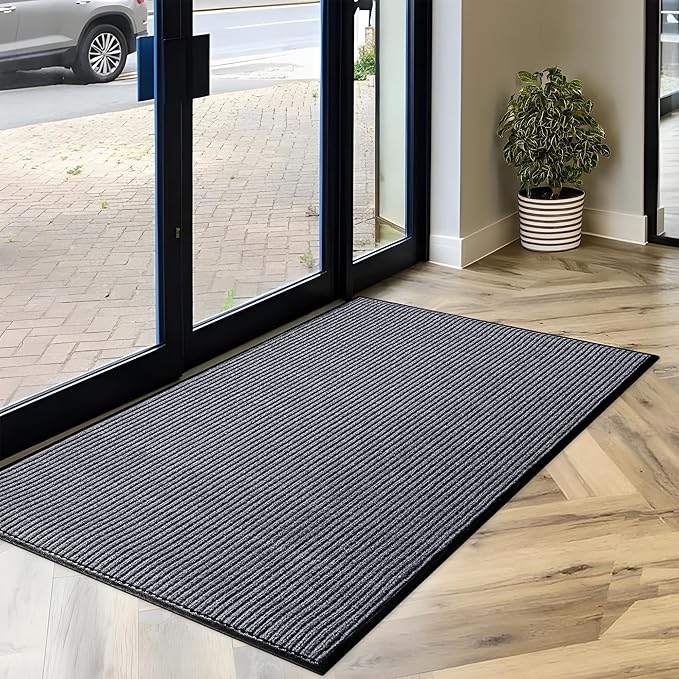 LuxUrux® Durable Rubber 3'x5' Commercial Door Mat - Heavy Duty, Indoor/Outdoor, Easy Clean, Waterproof, Patio, Garage - Commercial Floor Mat for Entry (3 x 5 Feet)