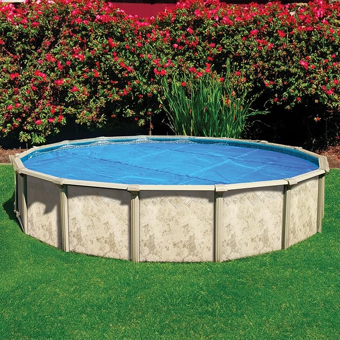 In The Swim 21' Premium Blue Round Solar Pool Cover 12 Mil for Solar Heating Above Ground Pools and Inground Pools