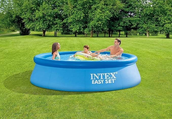 INTEX 28121EH Easy Set Inflatable Swimming Pool Set: 10ft x 30in – Includes 330GPH Cartridge Filter Pump – Puncture-Resistant Material – 1018 Gallon Capacity – 23in Water Depth