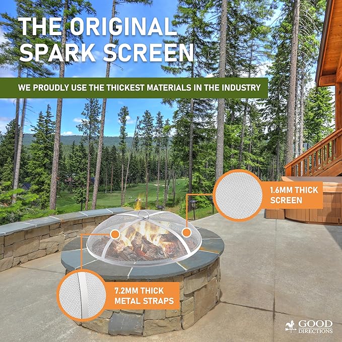 Good Directions Fire Pit Spark Screens, 27" Diameter, Stainless Steel