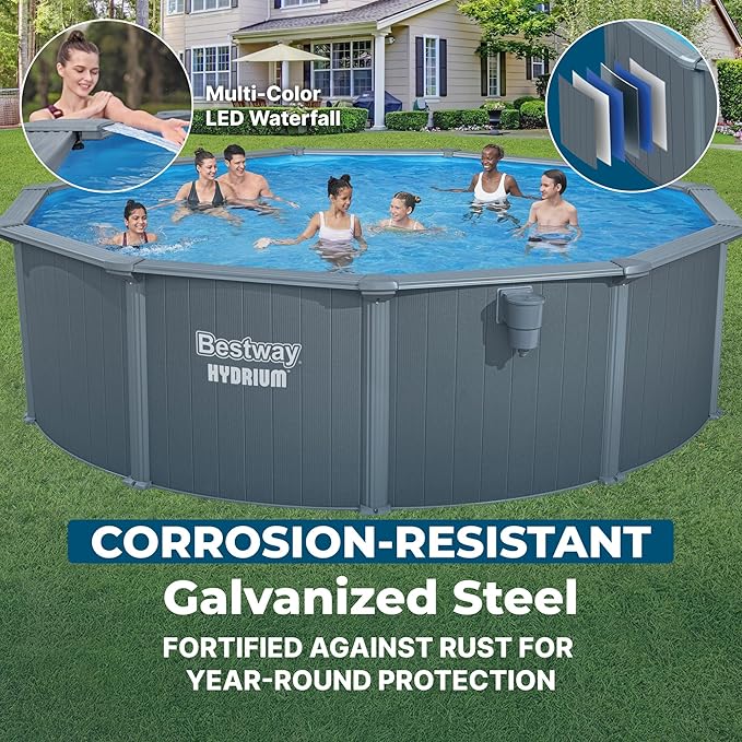 Bestway Hydrium 24' x 52" Round Steel Wall Above Ground Pool Set