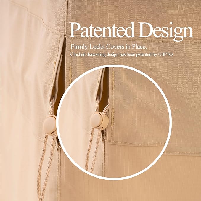 WJ-X3 Patio Chair Cover, Outdoor Furinture Covers, Heavy Duty, Waterproof Lawn Chair Cover, 36W x 40D x 36H, Beige, 1-Pack