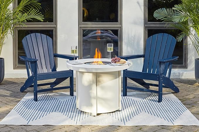 Signature Design by Ashley Outdoor Sundown Treasure HDPE Patio Adirondack Chair, Blue