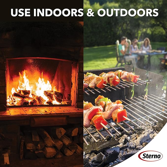 Sterno Instant Fire Starter Squares, 144 Count – Natural Wood Fire Starter Cubes for Fireplace, Campfires, Grills & Fire Pits, Odorless Charcoal Starters, Indoor Outdoor