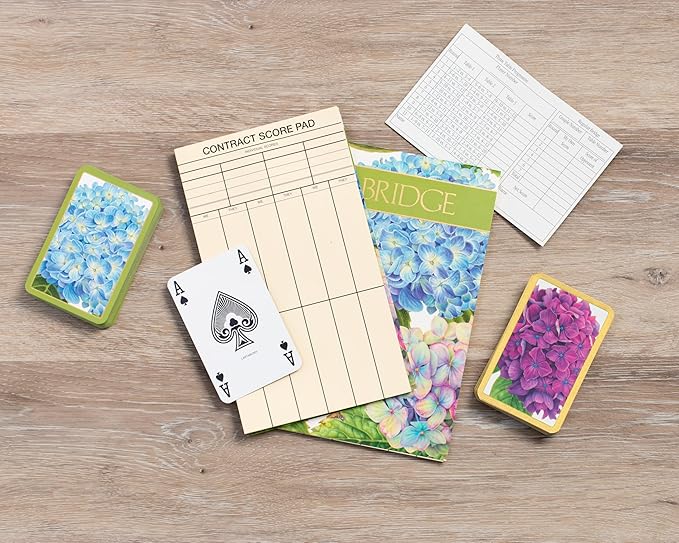 Caspari Hydrangea Garden Bridge Score Keeping Pads, 3 Included