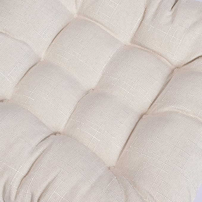 SQUARE MOON 4 Pack Chair Cushions, Seat Cushions, Chair Pads, Chair Mat for Indoor, Outdoor Dining Chair, Kitchen Chairs, Dining Room Chairs (16" × 16" × 4 Pack, Ivory)