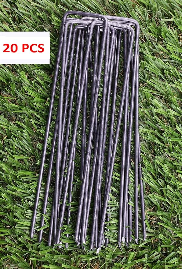 Garden Stakes, Ground Anchors Pegs U Shaped Garden Staples Pins Spikes for Securing Lawn Farm Sod Weed Barrier Landscape Grass Fabric Netting, More Applications 15CM 20 Pcs