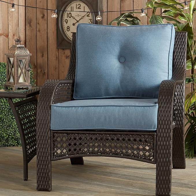 Outdoor 2-Piece Sunbrella Premium Deep Seat Cushion Set, Spectrum Denim