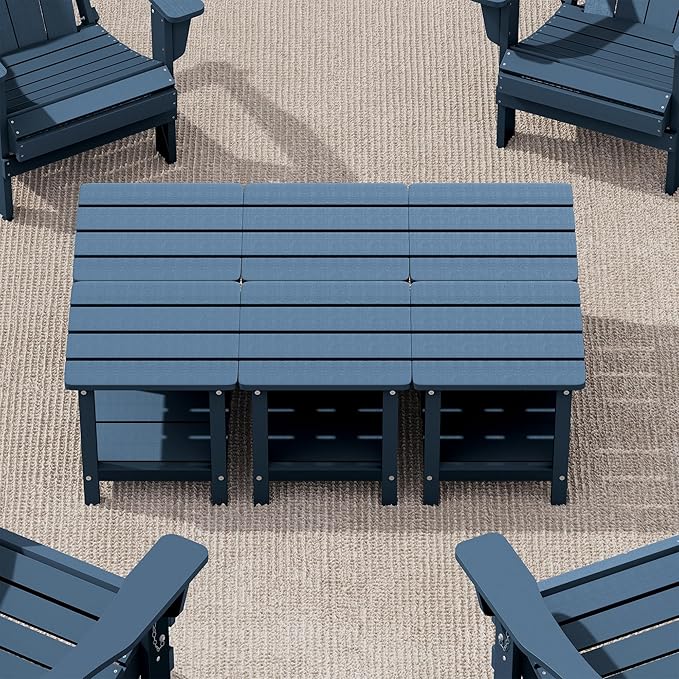 SERWALL Adirondack Table Set of 6, Outdoor Side Table- Blue