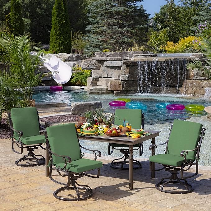 Arden Outdoor Midback Chair Cushion, 18 x 16.5, Moss Green Leala